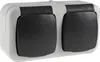 3er Set Feuchtraum Doppel-Steckdose IP44 2-fach Steckdose Produktbild-Vorschau 3
