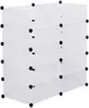 A white modular shoe rack with multiple compartments. Produktbild-Vorschau