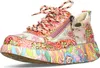 Laura Vita Damen Sneaker floral Leder mit Reißverschluss Produktbild-Vorschau 1