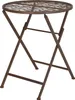 A brown metal folding bistro table. Anteprima dell’immagine prodotto