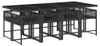vidaXL 9-tlg. Garten-Essgruppe mit Kissen Schwarz Poly Produktbild-Vorschau 3