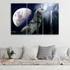 Triptychon auf leinwand tiere - grau 150x100 cm Feeby blau Produktbild-Vorschau 2