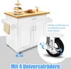 TWOLIIN Küchenwagen mit Arbeitsplatte Kücheninsel aus Holz Produktbild-Vorschau 3