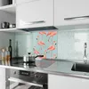 Küchenrückwand Spritzschutz Glas mit Motiv Flamingo Design Produktbild-Vorschau 2