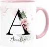 Kaffee-Tasse mit Name und Spruch mit Herz Initiale Produktbild-Vorschau 2