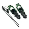 A pair of snowshoes and two adjustable trekking poles are laid out on a white background. Voir les images du produit