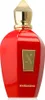 A red perfume bottle with a gold cap and gold accent on the front. Voir les images du produit