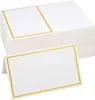 100 prázdných zlatých jmenovek, 8,5 x 10 cm, se zlatým Náhled obrázku produktu 1