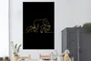 MuchoWow® Poster Elefant - Einfach - Gold - Schwarz 120x180 Produktbild-Vorschau 2