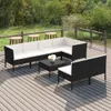 8-tlg. Garten-Lounge-Set mit Auflagen Poly Rattan Schwarz Produktbild-Vorschau 2