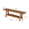 Banco d'ingresso in legno massello, lungo 140 cm, in stile Anteprima dell’immagine prodotto 9