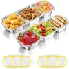 Snackbox mit Fächern, 2 Stück Edelstahl Snackbox  mit 3 Produktbild-Vorschau 1