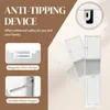 Marketing image highlighting features of a white cabinet. Voir les images du produit
