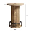 Tribesigns Runder Bartisch, 100 cm hoch, Holz, Bistrotisch Produktbild-Vorschau 2