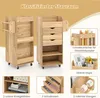 Carrello COSTWAY con 3 cassetti, carrello artigianale con 2 Anteprima dell’immagine prodotto 6