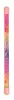 A colorful, glitter-filled tube with pink caps on both ends, resembling a kaleidoscope or a magic wand. Produktbild-Vorschau