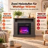 HOMAVO 18 inch elektrische haard in grijs met haardmeubel Productafbeelding-voorbeeld 2