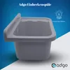A grey sink is shown against a blue and white gradient background, with marketing text and a logo. Anteprima dell’immagine prodotto