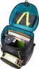 An open school backpack with various school supplies inside. Voir les images du produit