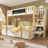 MODFU Etagenbett 90/140x200 Massivholzbett mit Doppelbett Produktbild-Vorschau 3