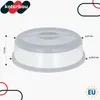 A transparent and gray microwave cover with dimensions indicated. Podgląd zdjęcia produktu