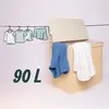 Relaxdays Wäschekorb mit Deckel, Bambus, 90 l, faltbare Produktbild-Vorschau 5