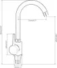 A technical drawing of a faucet with dimensions indicated. Produktbild-Vorschau