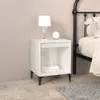 vidaXL Nachttisch Hochglanz-Weiß 40x35x50 cm Produktbild-Vorschau 1