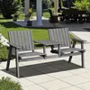 Aga Panchina da giardino con tavolino 152x70x83 cm Grigio Anteprima dell’immagine prodotto 3