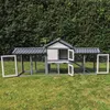 Kaninchenstall Picasso grau_weiss mit PVC Welldach Produktbild-Vorschau 6