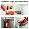 Collage of images showing a plumbing tool being used for installation and demonstration. Náhled obrázku produktu