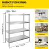 SucceBuy 46,8 x 18,5 pollici grande scaffale in acciaio Anteprima dell’immagine prodotto 7