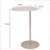 A beige side table with dimensions indicated by measurement lines and text. Produktbild-Vorschau