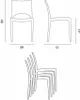 Polyrattan Tisch Quadratisch mit 4 Bunten Stühlen 90x90 Produktbild-Vorschau 4
