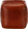 vidaXL Pouf Světle hnědý 40 x 40 x 40 cm Pravá kozí kůže Náhled obrázku produktu 1