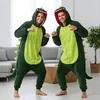 Pyjama Onesie Kigurumi Kostüm für Erwachsene Grün Produktbild-Vorschau 2