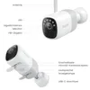 Diagrams of a security camera with labels pointing to its various components. Produktbild-Vorschau