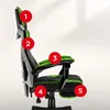 Side view of a gaming chair with numbered callouts highlighting different features. Produktbild-Vorschau
