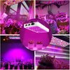 A collage of images showing LED grow lights illuminating various plants, including succulents and flowering plants, in indoor settings. Produktbild-Vorschau