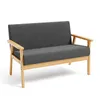 Iropro 2-Sitzer-Sofa Stoff 113x67x75 cm Hellgrau Vintage Produktbild-Vorschau 12
