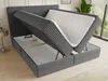 A boxspring bed with its storage compartment open, revealing the mattress and storage space. Produktbild-Vorschau