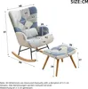 Merax Schaukelstuhl Relaxsessel mit Fußhocker, Patchwork Produktbild-Vorschau 7