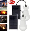 2STK LED Solar Lampe Glühbirne 3W Solarleuchte Campinglampe Produktbild-Vorschau 1