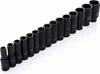 A set of black socket wrenches arranged diagonally on a white background. Náhled obrázku produktu
