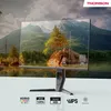 A computer monitor displaying a landscape image, with feature callouts and branding. Voir les images du produit