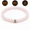 Rosenquarz Armband Damen mit 925 Echt-Silber-Verschluss – Produktbild-Vorschau 1