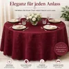 Tischdecke beere oval 160x220 cm damast Ornamente bügelfrei Produktbild-Vorschau 2