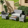 BIGZZIA Gartenmöbel-Set für den Außenbereich aus Rattan, Produktbild-Vorschau 7