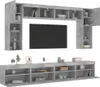 vidaXL 8-tlg. TV-Wohnwand mit LED-Leuchten Betongrau Produktbild-Vorschau 4
