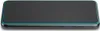 A close-up, side view of a smartphone with a black screen and a teal border. Produktbild-Vorschau